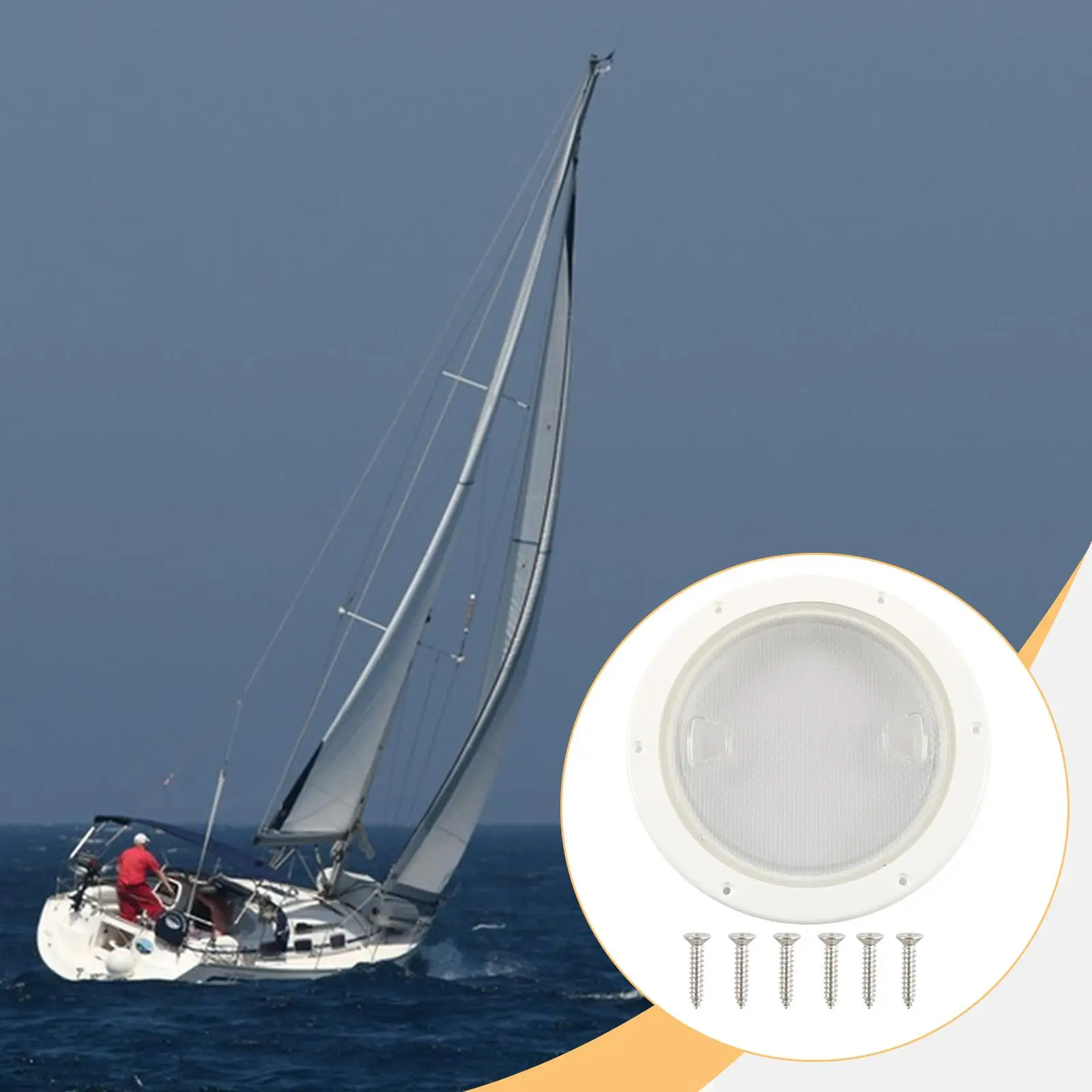 

ABS Boat Hatch Deck Plate Transparent Marine Hatch Cover with Mounting Screws for Boat Kayak Yacht