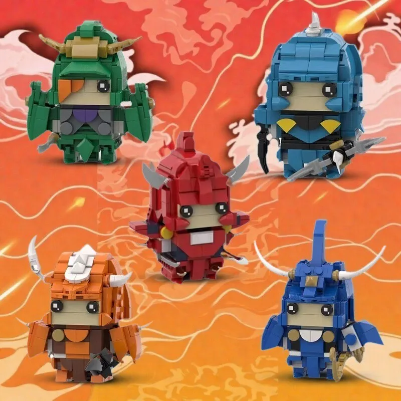 

Аниме мультфильмы фигурку демон Бог-истребитель строительные блоки MOC пламя Бог воин Brickheadz модель DIY детские головоломки игрушки подарок