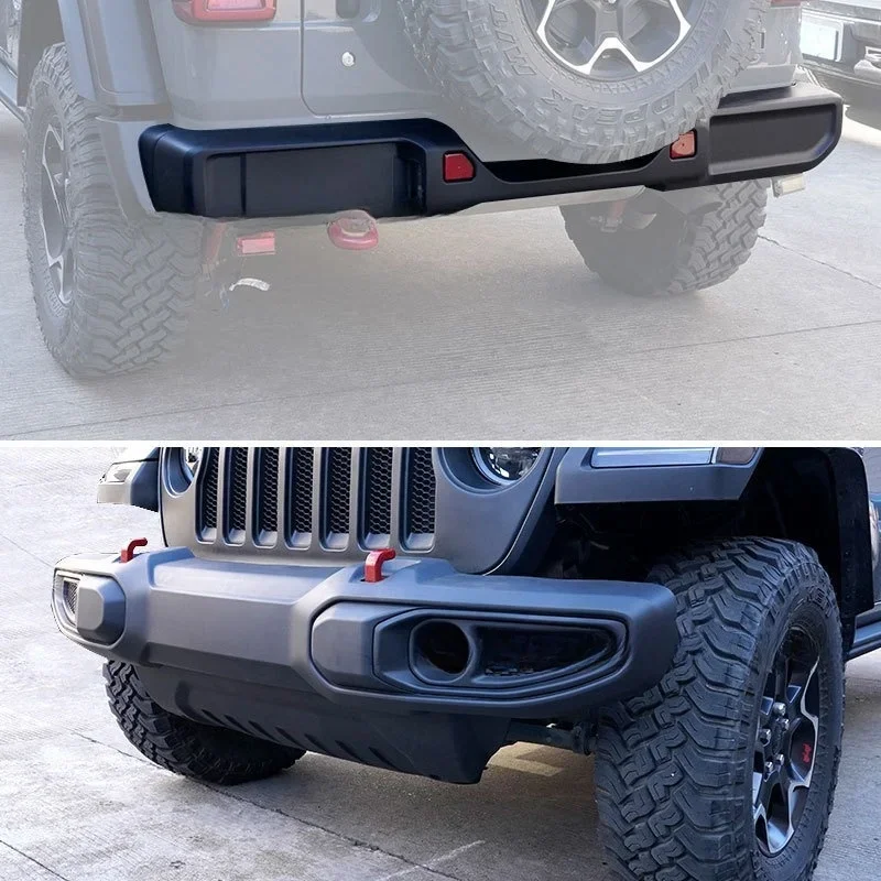 

For Jeep Wrangler JL Rear Bumper Conversion Front Bars with Tow Hooks 18-24 Exterior Car Accessories