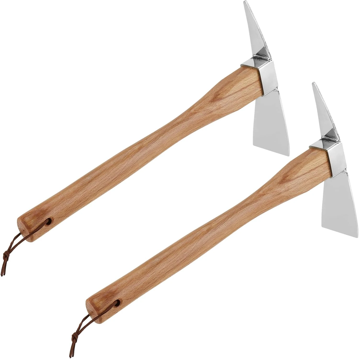 Essential Heavy Duty 2 PCS Forged Garden Pick Axe with Hardwood Handle, Durable Mattock Hoe for Digging, Planting, and Outdoor G