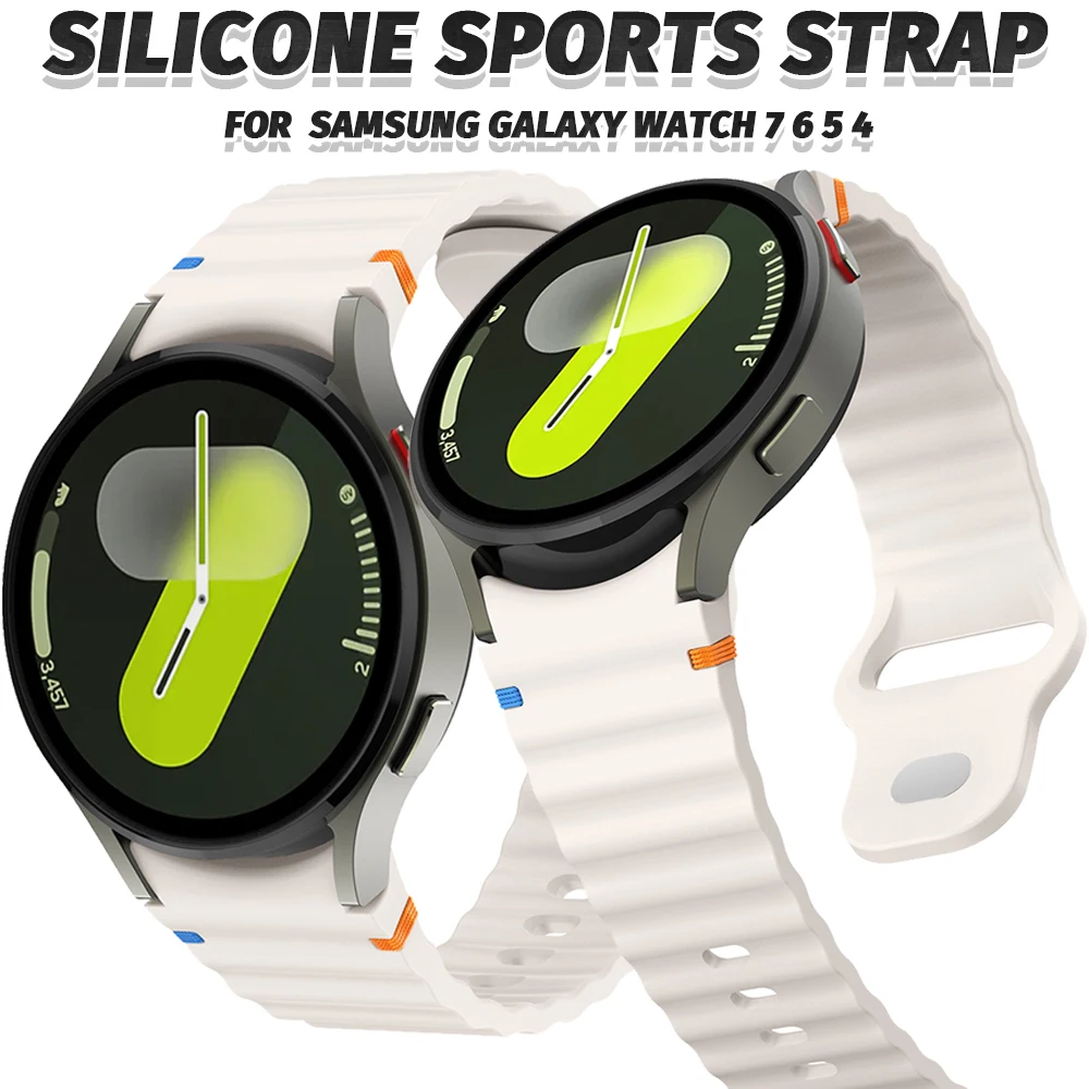 

Silicone Strap for Samsung Galaxy Watch7 6 5 4 44mm 40mm Sports Watches Instead of Bracelets for 6/4 Classic 47mm 46mm 43mm 42mm