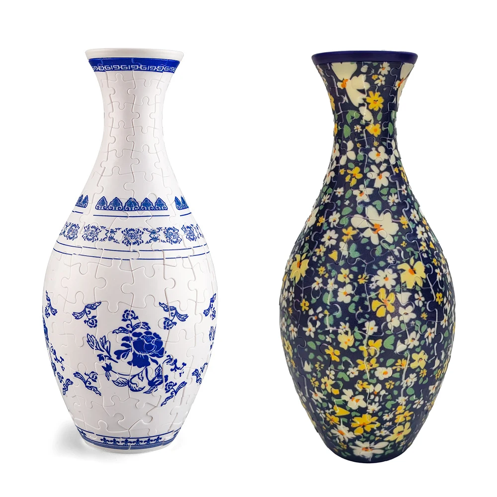 手作りの3Dパズル花瓶,日曜大工,防水,ユニークな中国の花の花瓶,花束,家の装飾ギフト