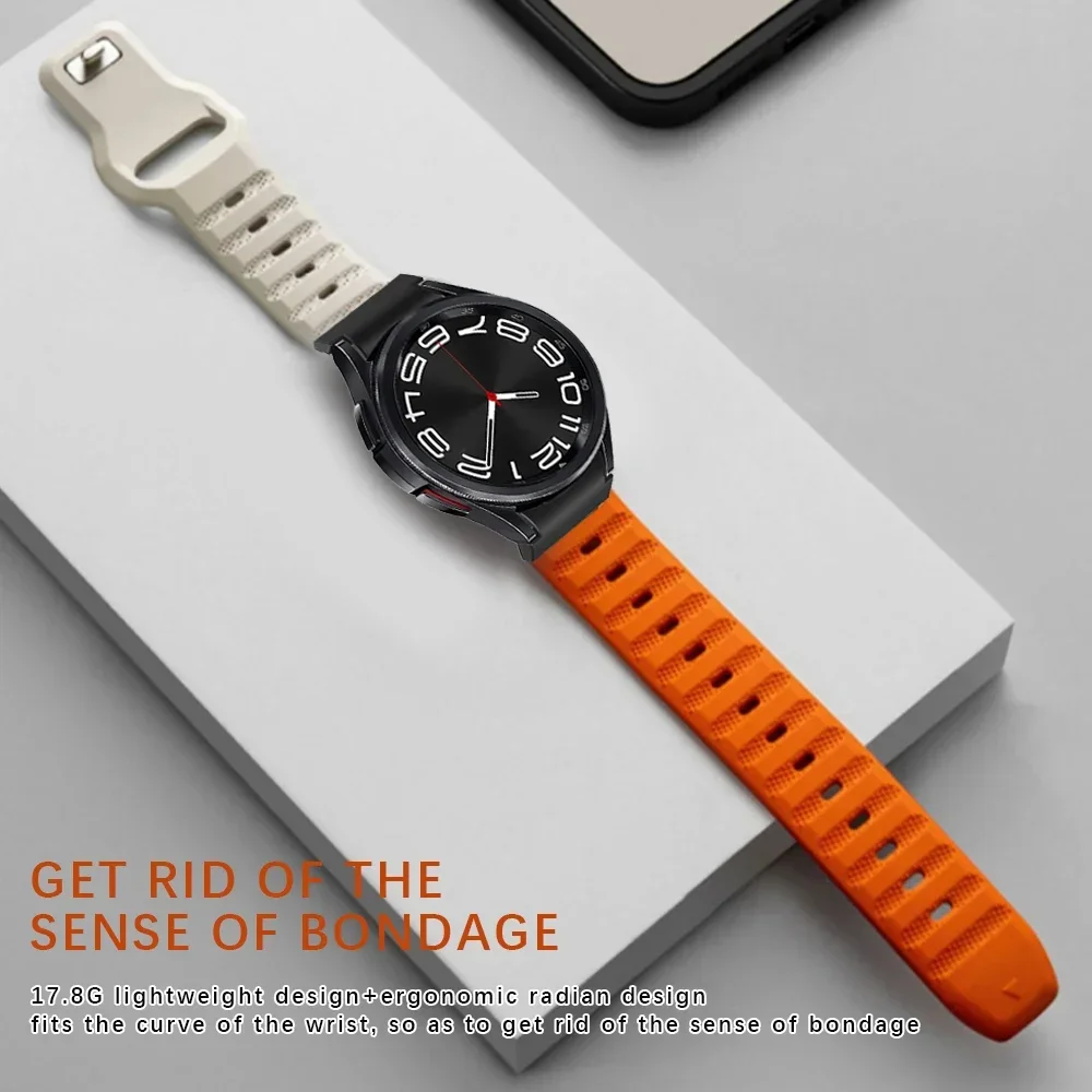 Quick Fit Soft Silicone Strap For Samsung Galaxy Watch6 Classic 47mm 43mm 6/5/4 40mm 44mm 5Pro 45mm No Gaps Sports Band Bracelet