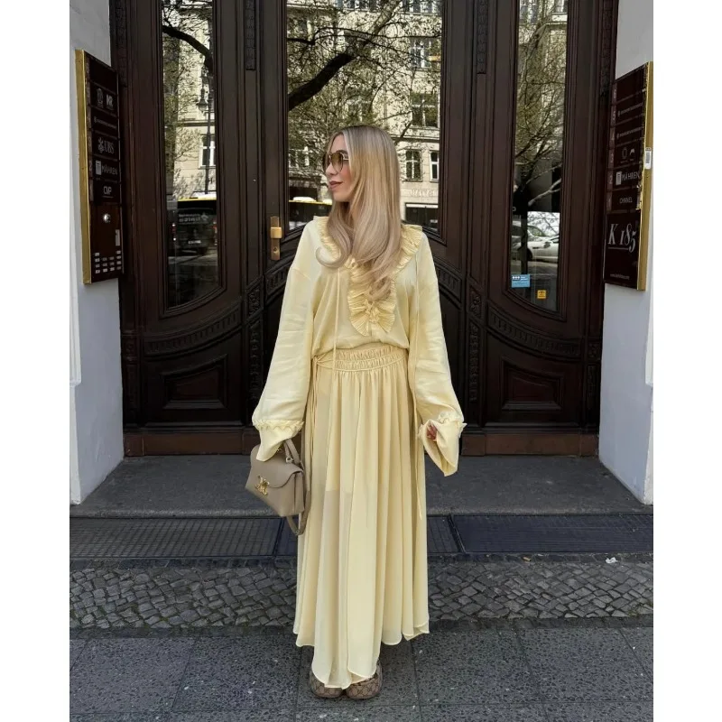 

TRAFZR Festival Outfits Y2k Skirt Summer Outfit Casual Women Sets Women's Fashion Suits Dresses Medium Length Skirts Beachwear