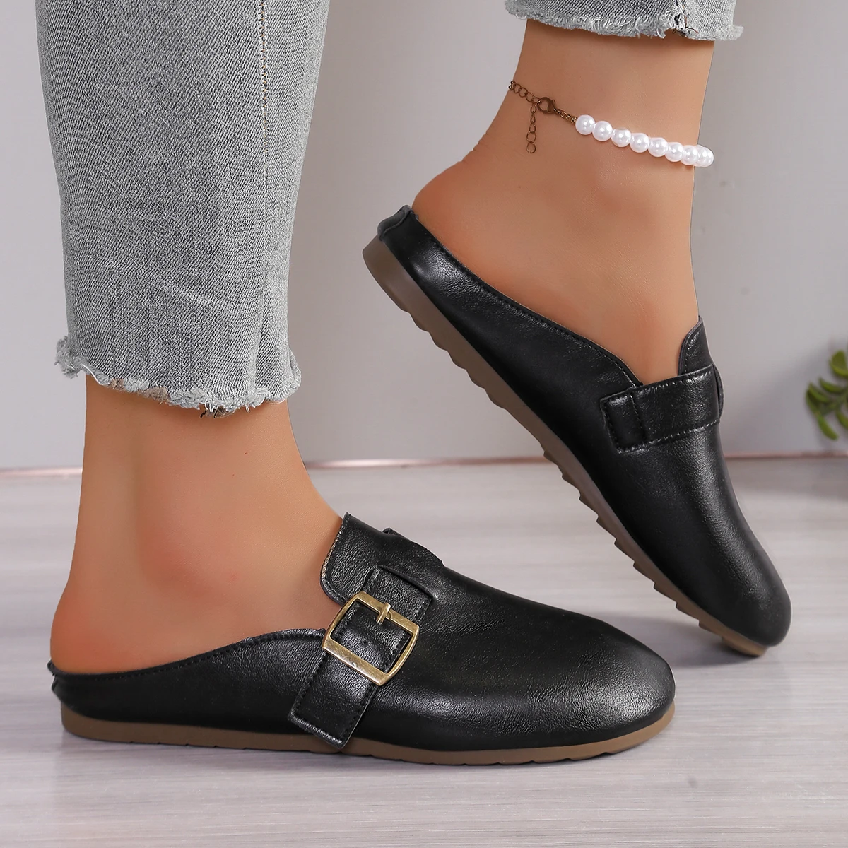 Vrouwen Mode Retro Slippers Flats Casual Sandalen Vrouw Trend Nieuwe Jurk Schoenen Lopen Baotou Slippers 2025, Zomer Slides Vrouwen