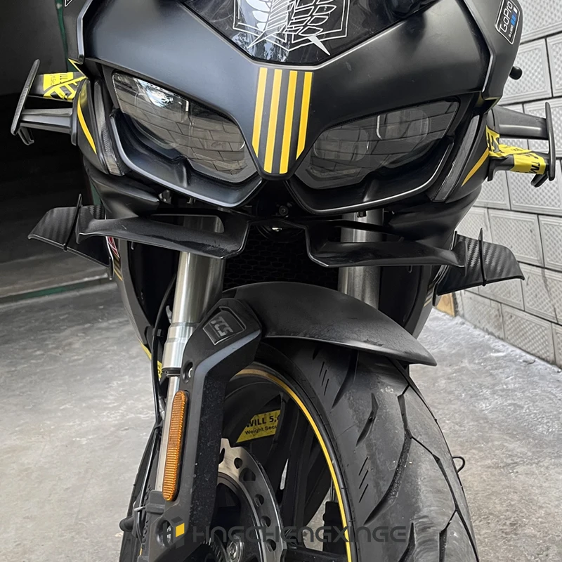 2X Universal Motorcycle Winglet Aerodynamic Spoiler Wing with Adhesive For Yamaha Suzuki Kawasaki Motorcycle Decoration Sticker view 4