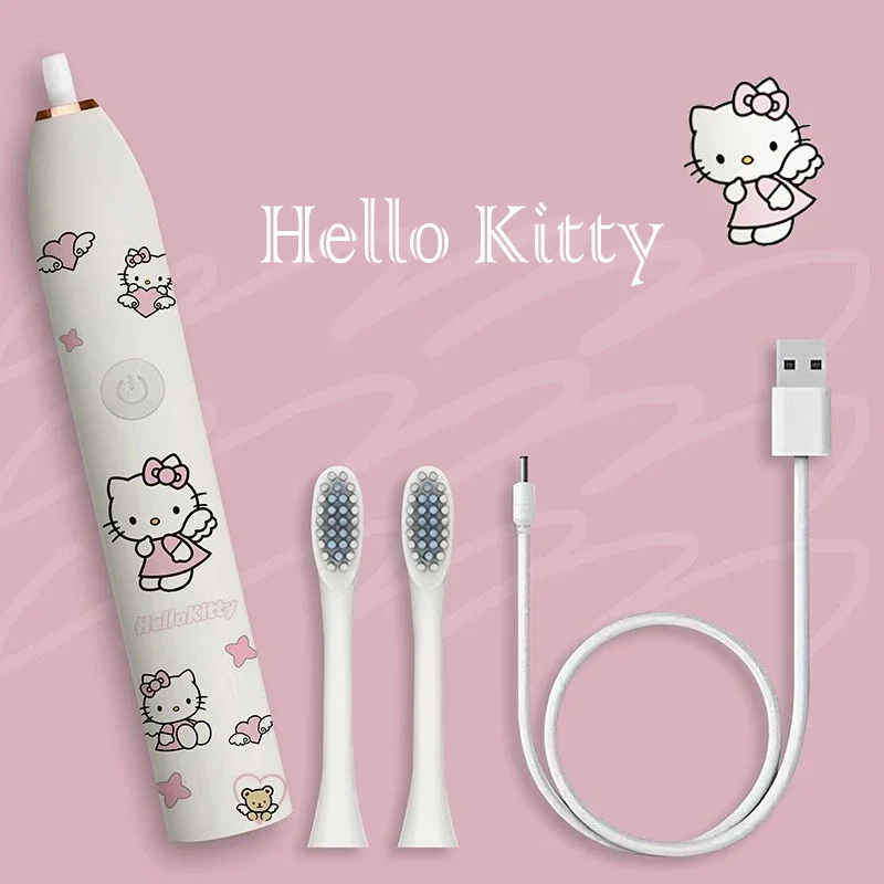 Cute HelloKitty Electric Toothbrush Cartoon Fun Waterproof Whitening Fully Automatic Children's Toothbrush One Piece