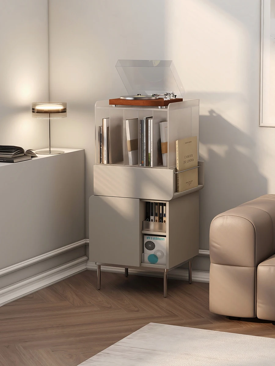 

Acrylic Magazine Cabinet Locker Modern Simple Living Room Sofa Side Cabinet Record Storage