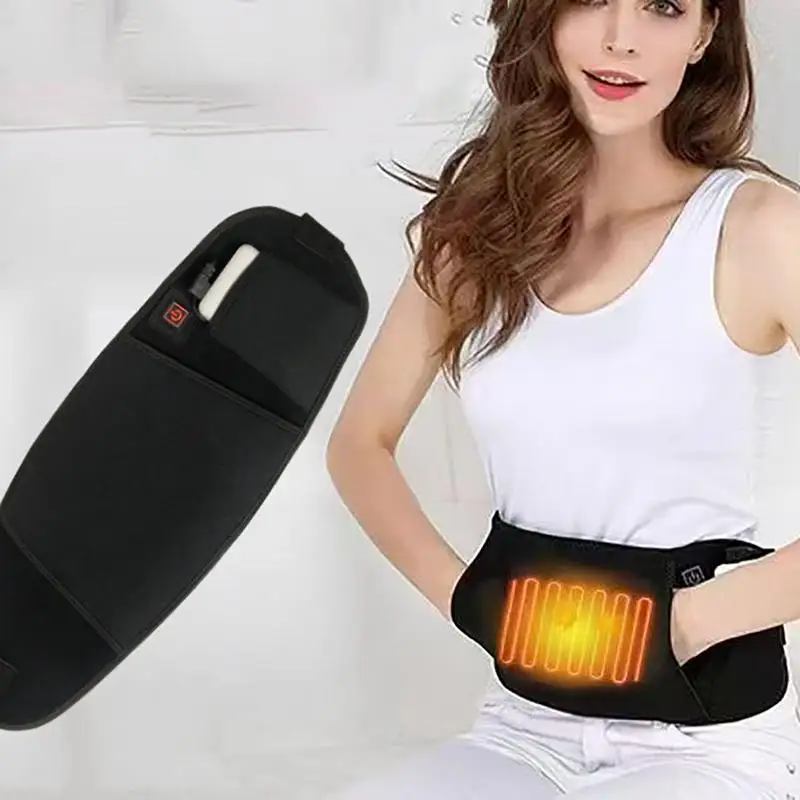 

Heating Pad Belt USB Heated Waist Belt with Hand Pocket Heating Pad, Red Light Hot Compress Waist Massager with 3 Heat Levels