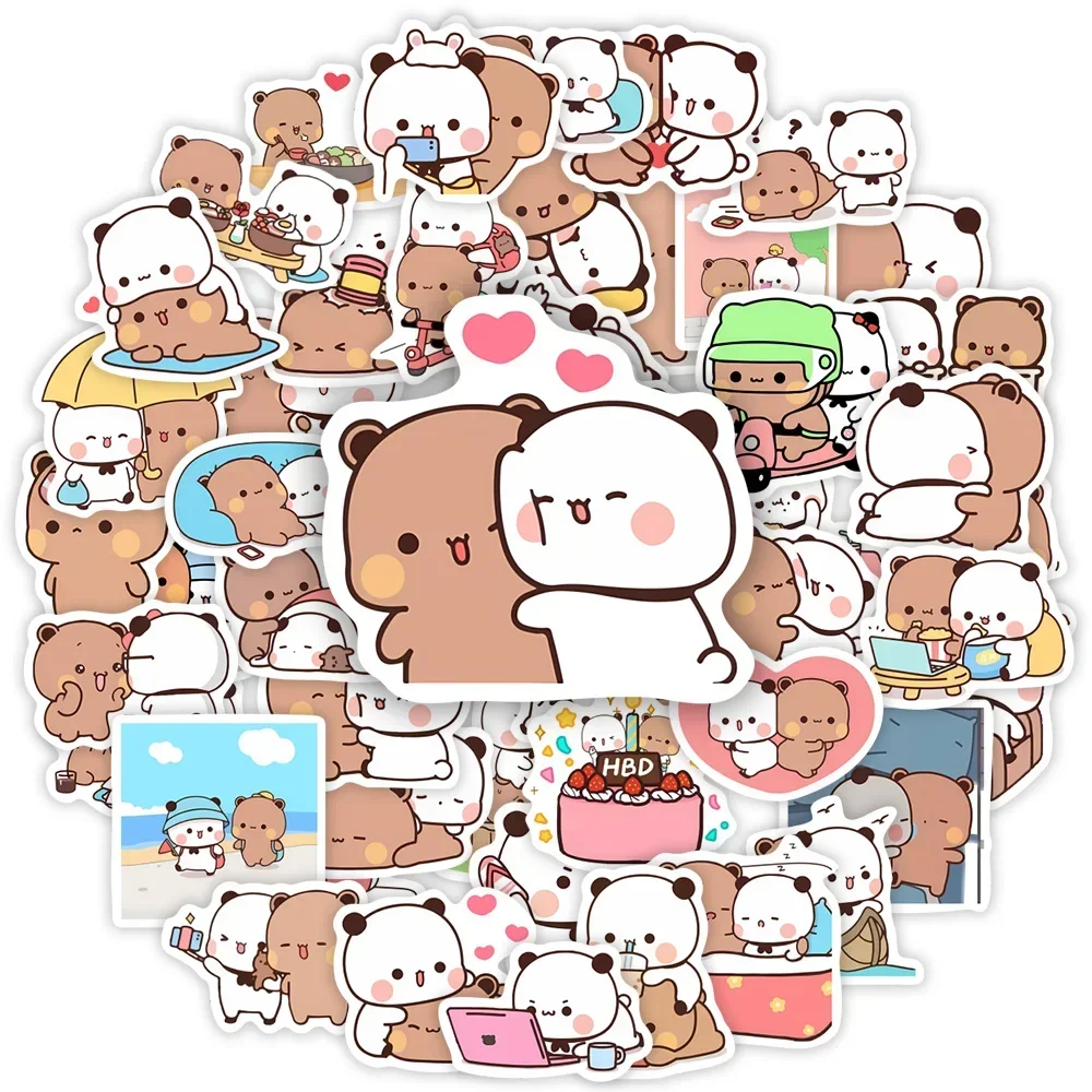 10/30/50pcs Bubu and Dudu Stickers Cute Bear Couple DIY Toy Doodles Decorative Graffiti Decal Phone Bottles Scrapbook Waterproof