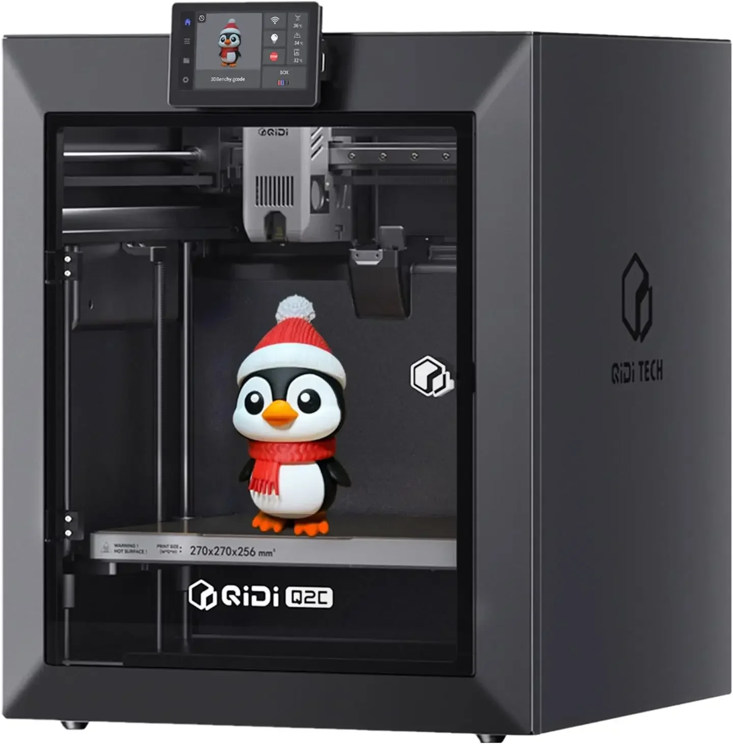 QIDI Q2C 3D Printer, Enclosed FDM with New Generation Leveling Sensor for Full Auto Leveling, 600mm/s High Speed, 270x270x256mm