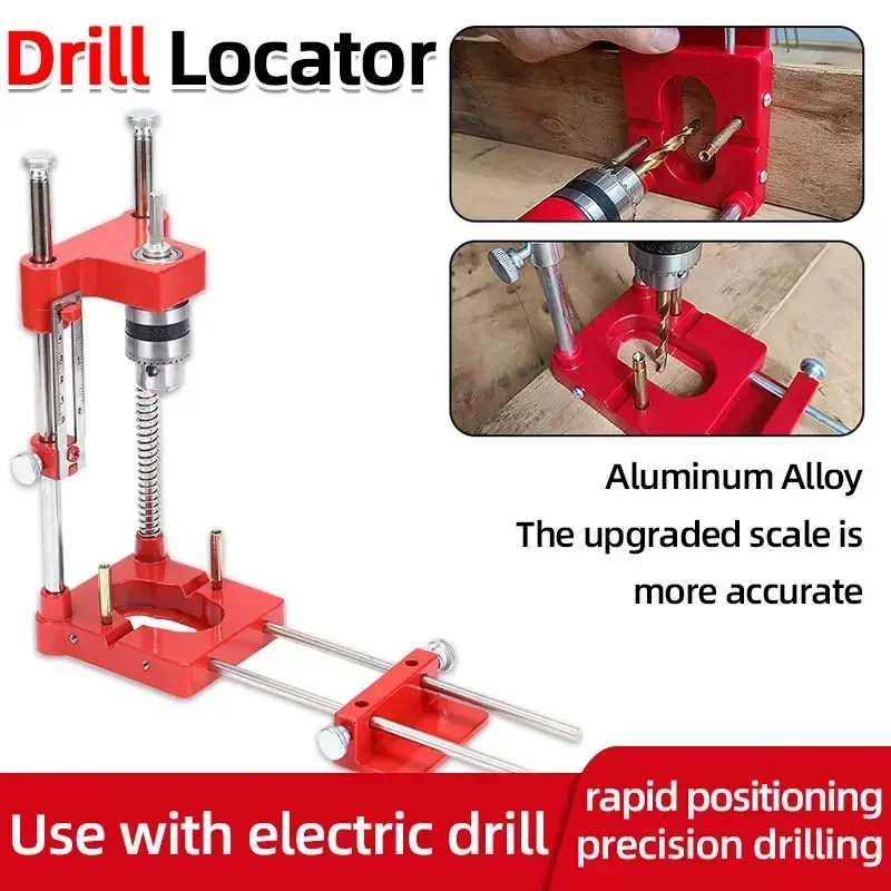 Localizzatore di punte per la lavorazione del legno Localizzatore di guide di perforazione in lega di alluminio con scala Posizionatore preciso Tassello Jig Puncher Lavorazione del legno