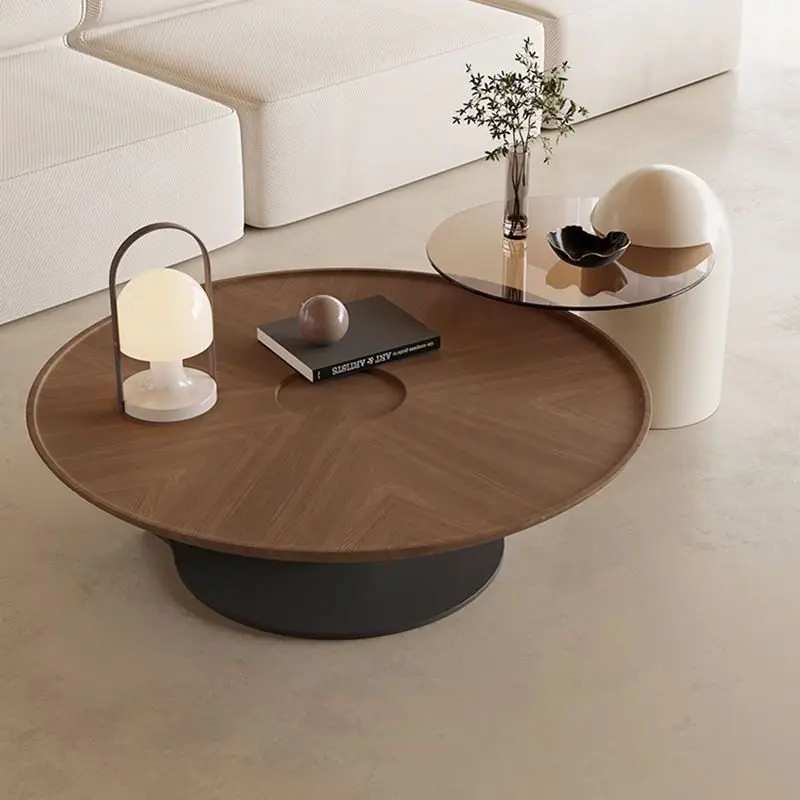Italian minimalist style round creative coffee table side table combination modern simple living room