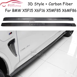 F15 3D Style Carbon Fiber Side Skirt  for BMW  X5 F15 X5M F85 & X6 F16 X6M F86 Sport 2014-2018 Bumper Lip Splitter