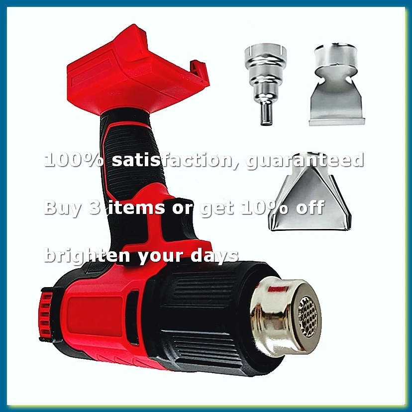 For 18V Battery Hot Air 60-540℃ Adjustable Cordless Heat with 3 Nozzle LCD Display Power Tools