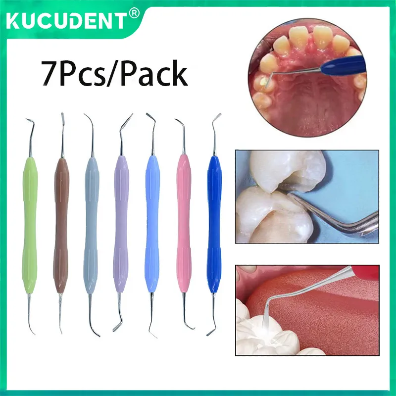 

7pcs Dental Composite Resin Filling Spatula Instruments Silicone Resins Filler Aesthetic Restoration Set Dentist Tool Knife