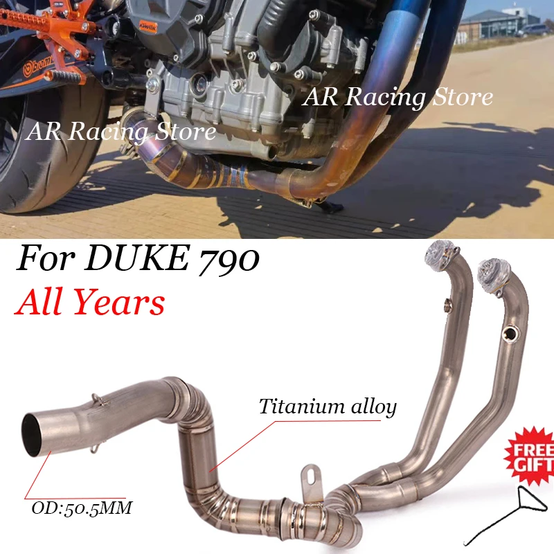 Titanium Alloy Slip On For Duke790 DUKE 790 All Years Modifed Escape Motorcycle Full System Exhaust Front Middle Link Pipe