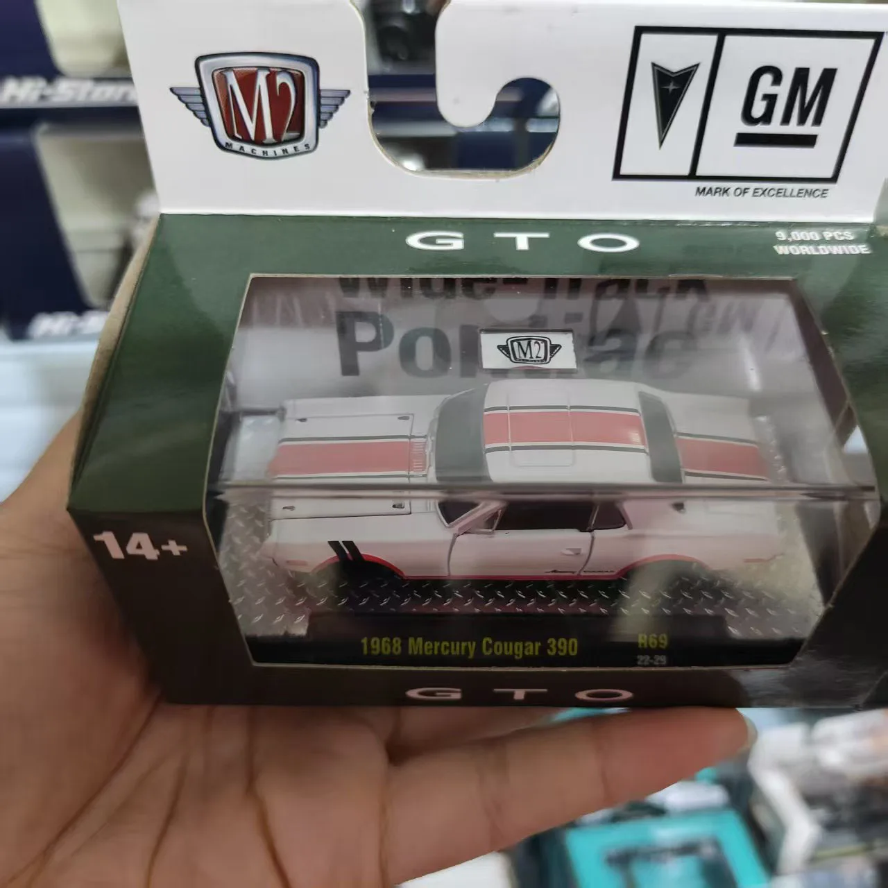 Diecast M2 1/64 Scale 1968 Mercury Cougar 390 R69 Alloy Car Model Collectible Toy Gift