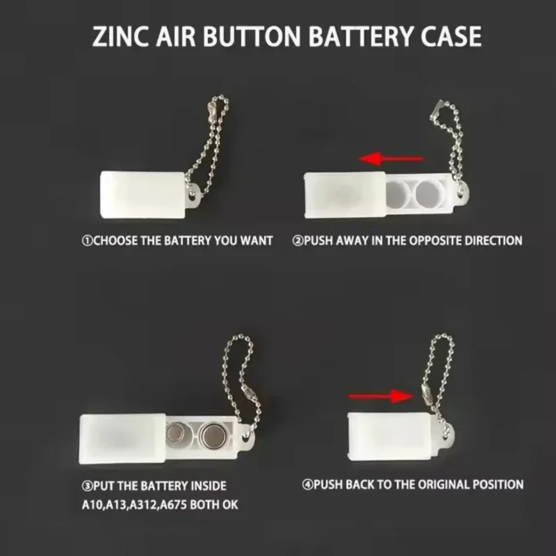 Plastic Hearing Aid Battery Storage Box Button Battery Holder Case Fit for P10 P13 P312 P675 Batteries Protective Holder