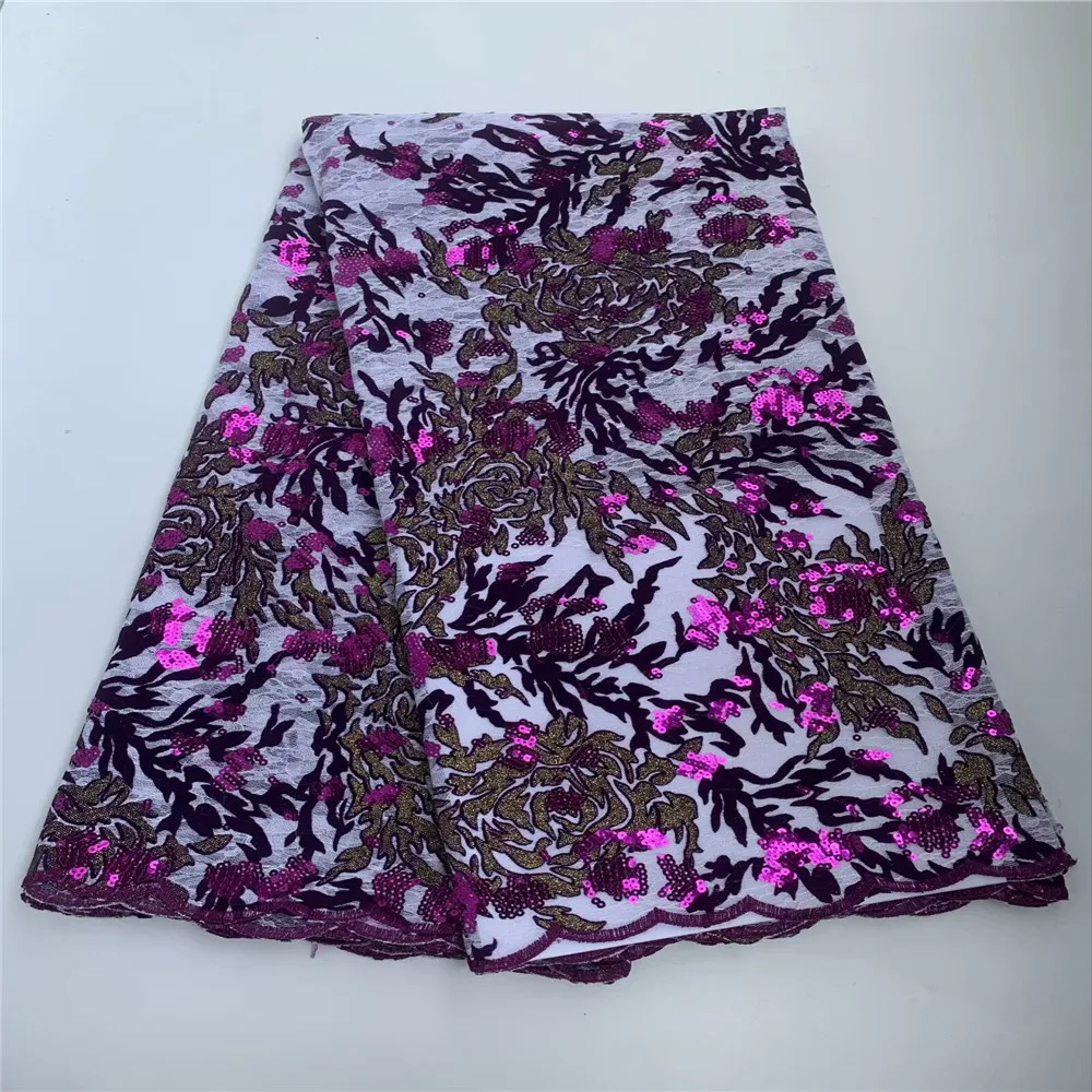 

Новый дизайн, высокое качество, 19925, африканский нигерийский тюль, кружевная ткань, вечернее платье с вышивкой и блестками, французская сетчатая ткань для шитья