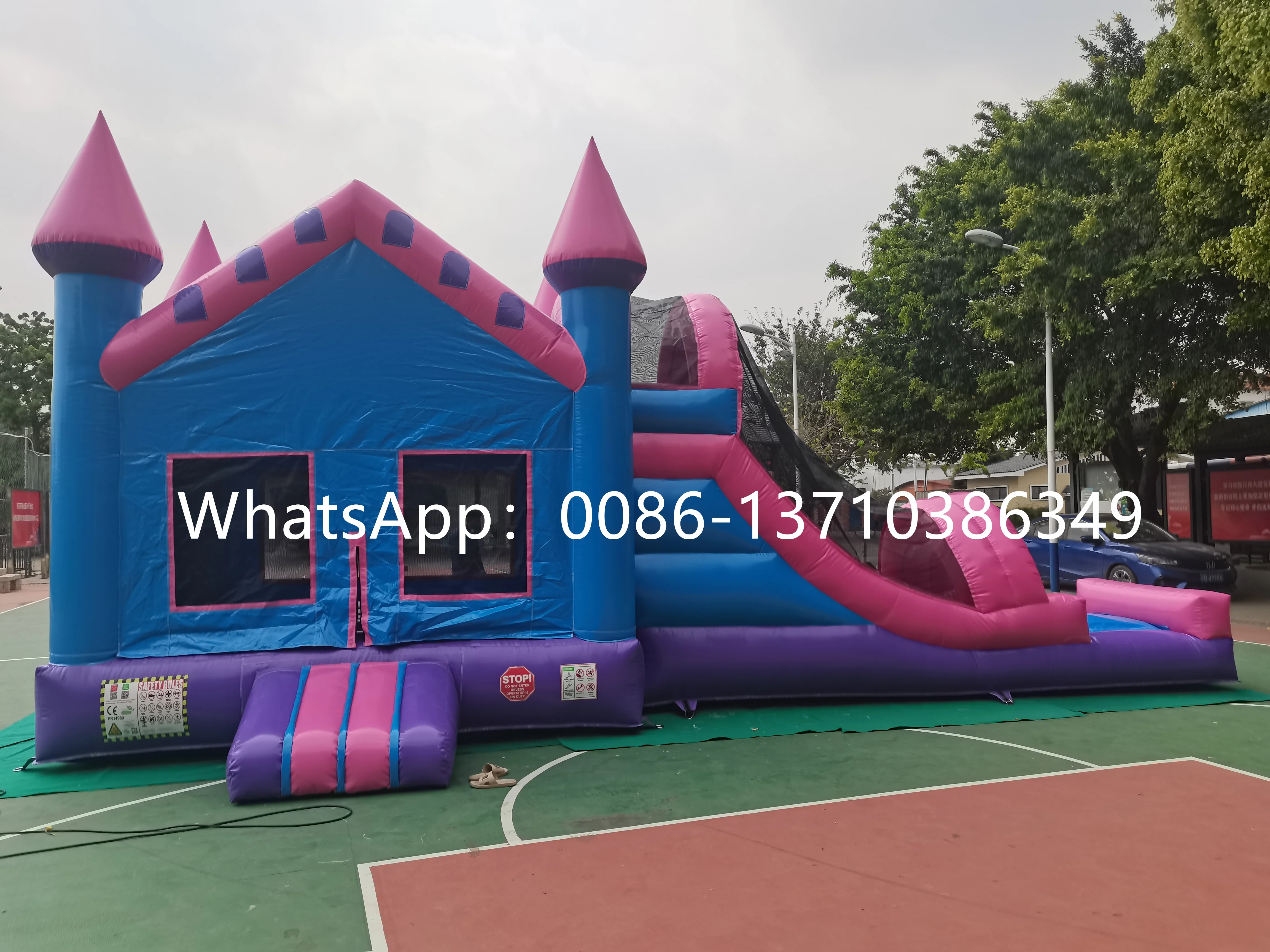 

Factory hot sale back garden, children's inflatable, castle slide combination BD-143