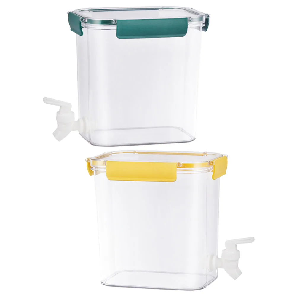 

2pcs Liquid Dispenser 4.5L Yellow Juice Containers Easy Assemble Beverage Dispensers Parties Hotels
