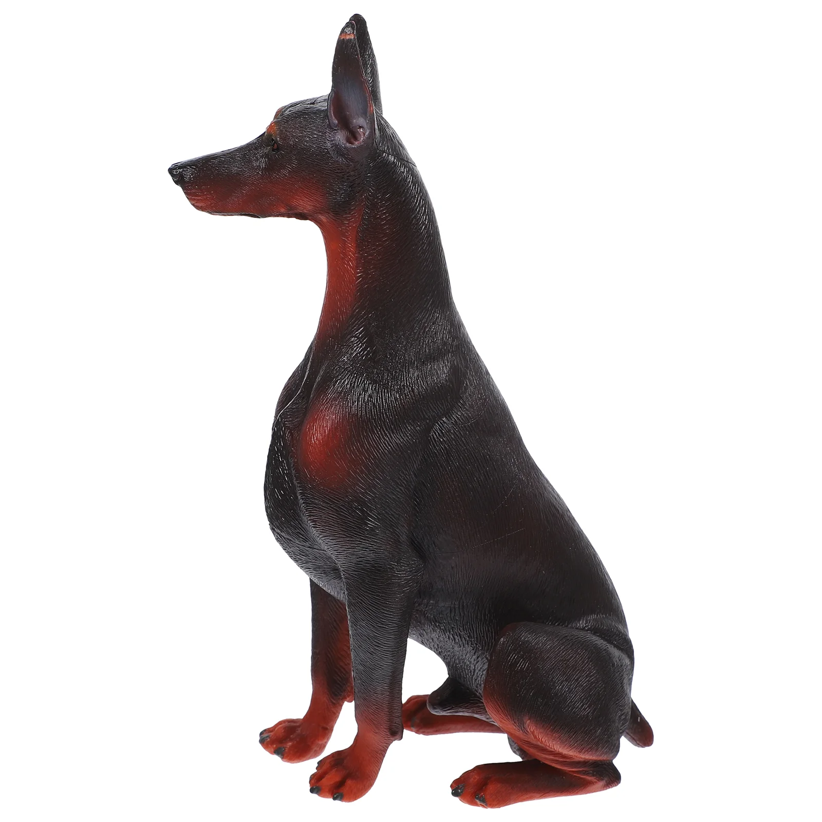 Simulation Doberman Pinscher Model Decoration Childrens Toys Animal Figures Dog Sculpture Fake Plastic Desktop