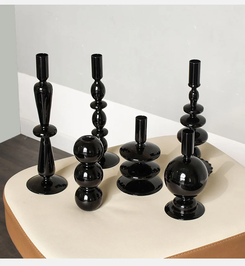 

Vintage Black Glass Vase with Artificial Flowers, Faux Flower Arrangement, Fake Flowers for Tabletop Decoration, Chinese Room De