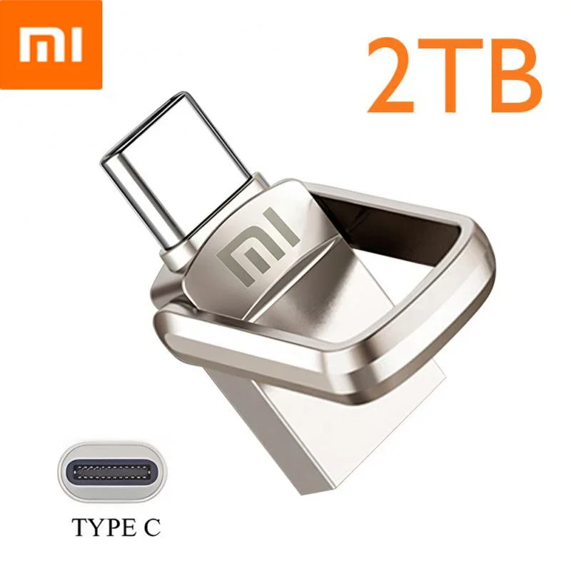 Xiaomi U Disk 2TB 1TB USB 3.1 Type-C Interface 256GB 128GB 512GB Mobile Phone Computer Mutual Transmission Portable USB Memory