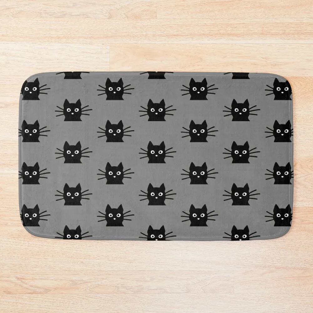 Black Cat Face Bath Mat Mats For Bathroom And Toilet Bathroom Foot Mat