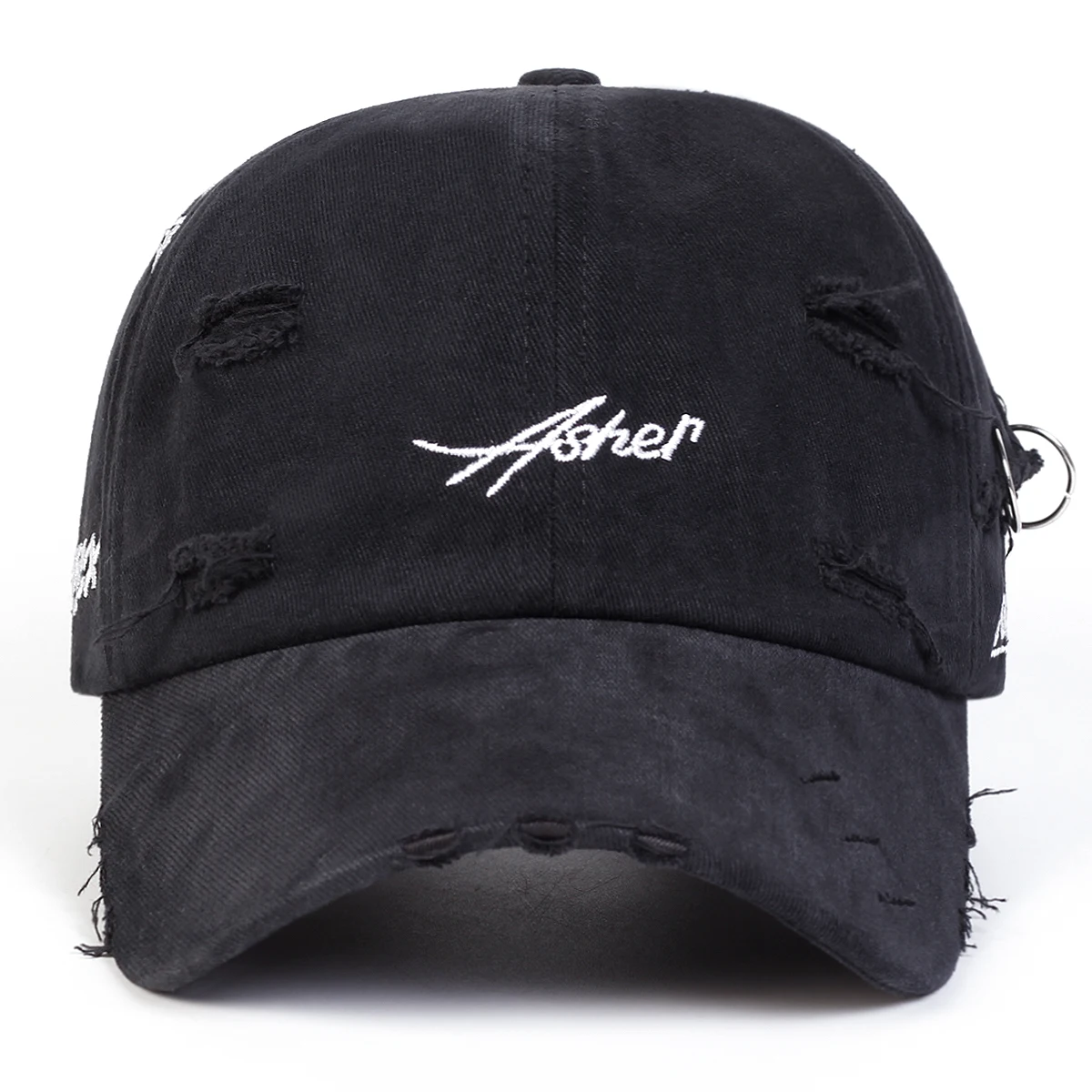 Unisex Asher Stickerei Loch-Eisenring Baseballkappen Frühling Herbst Outdoor Sonnenschutz Hut Verstellbare Lässige Trucker-Mützen – Detail 4