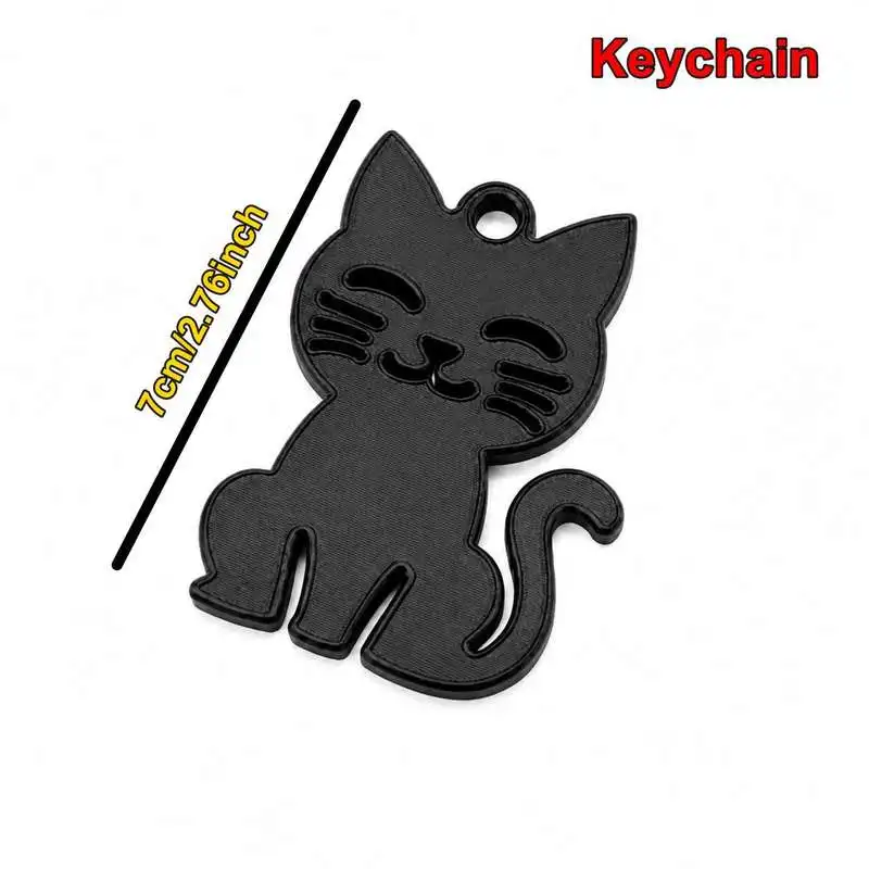 Lovely Cat Figure Key Chain Pendant Mini Animal Key Charm For Backpack Handbag Hanging Decor