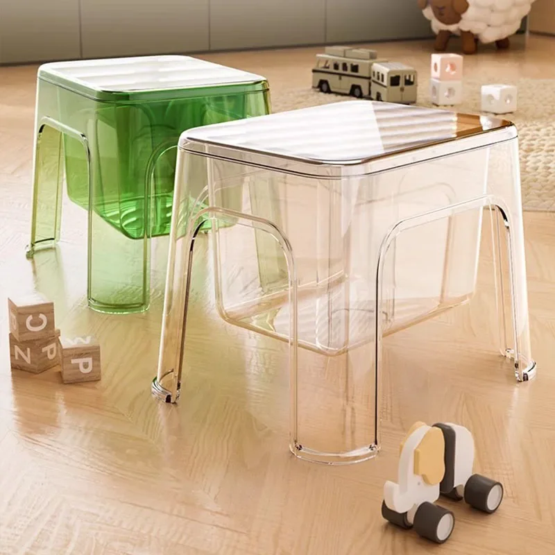 Nordic Green Step Stool Plastic Decorative Office Small Apartment Foot Stool Modern Bathroom Bathroom Tabouret Bedroom Furniture