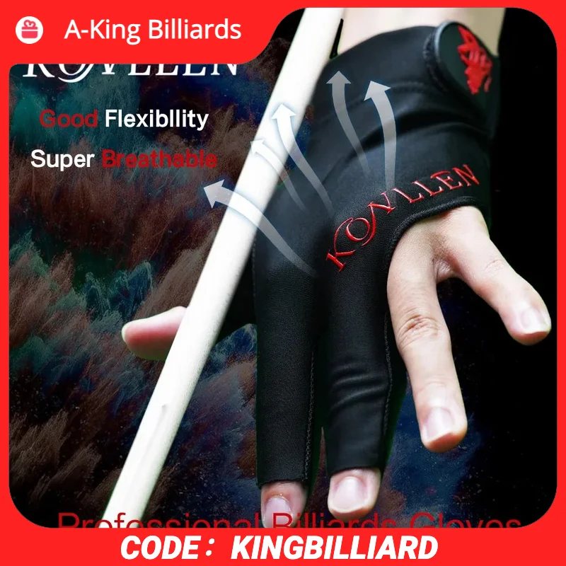 KONLLEN new Pool Glove Fingerless Gloves Left Hand Gloves Snooker Gloves Pool Cue/Carom Gloves Durable Billiards Accessories