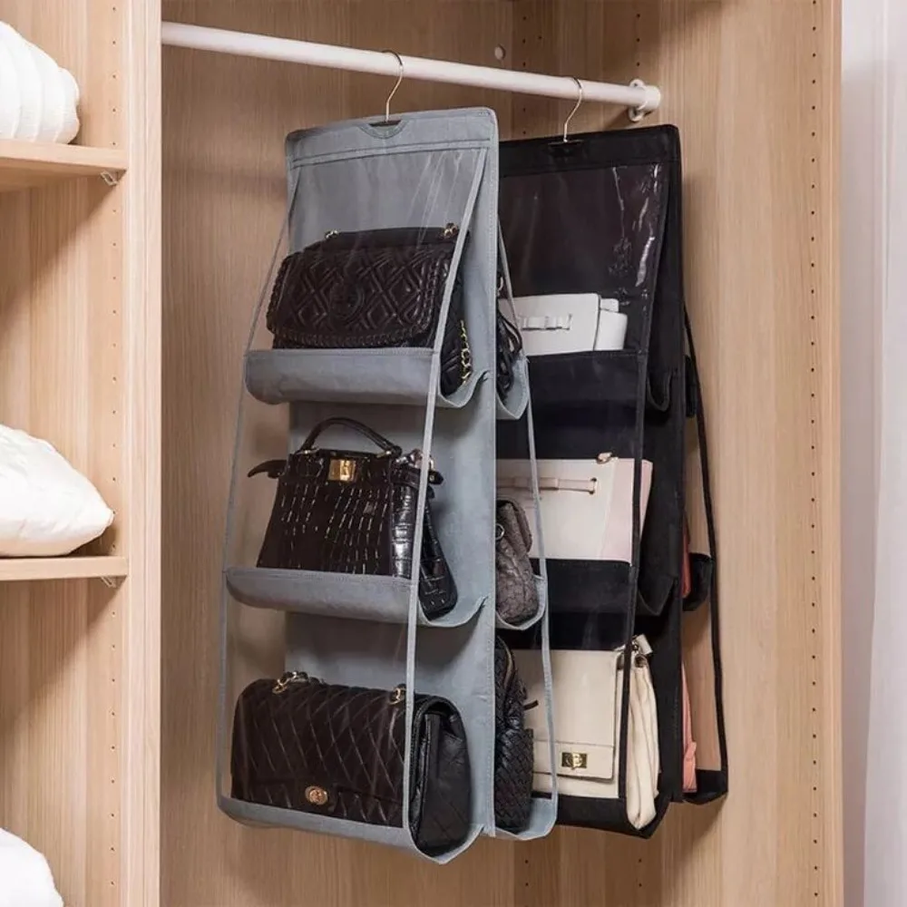 Thick Double-sided Six-grid Bag Storage Bag Storage Hanging Bag Hanging Clothes Organizer Packaging