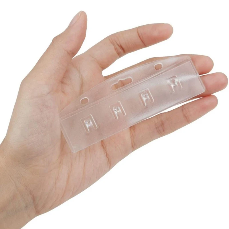 5 teile/paket horizontale halbe Karte Abzeichen halter für Swipe ID-Karten gefrostet starre Kunststoff-ID-Karten halter – Detail 6