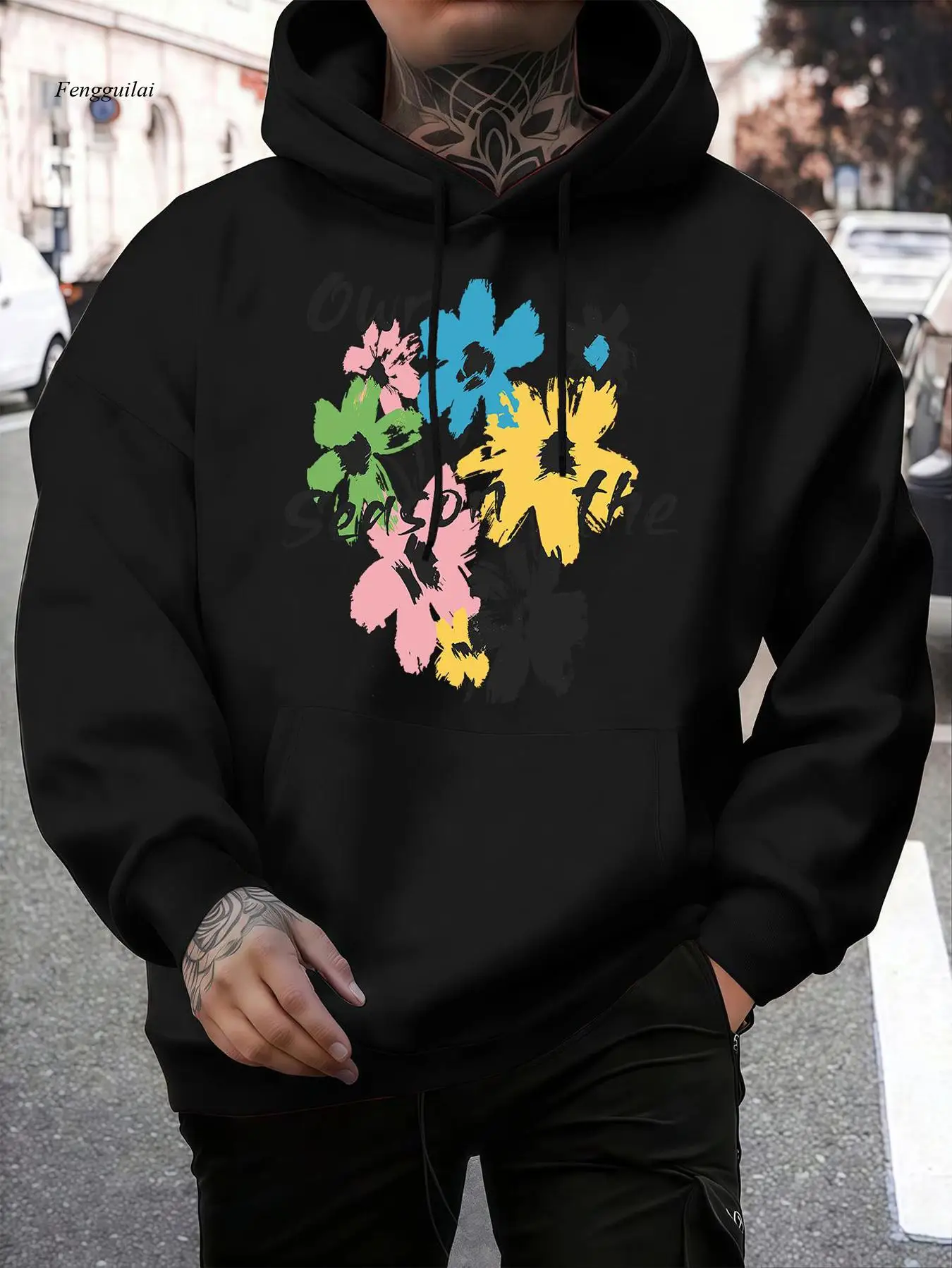 

Повседневная уличная свободная толстовка с капюшоном в стиле ретро, повседневная верхняя толстовка с уличным принтом в стиле ретро, толстовка с леопардовым принтом Cougars