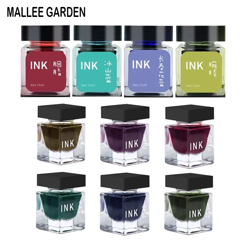 MALLEE GARDEN 15ml Fountain Pen Ink Glass Bottled Ink Writing Cartridge JINHAO HONGDIAN Office School Stationery Ink Supplies