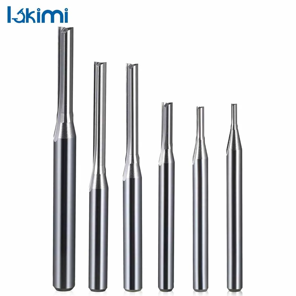 Концевая фреза из карбида вольфрама с хвостовиком 3,175 мм — фреза с прямыми пазами и 2 канавками для твердой древесины, гравировка МДФ LA-AA224