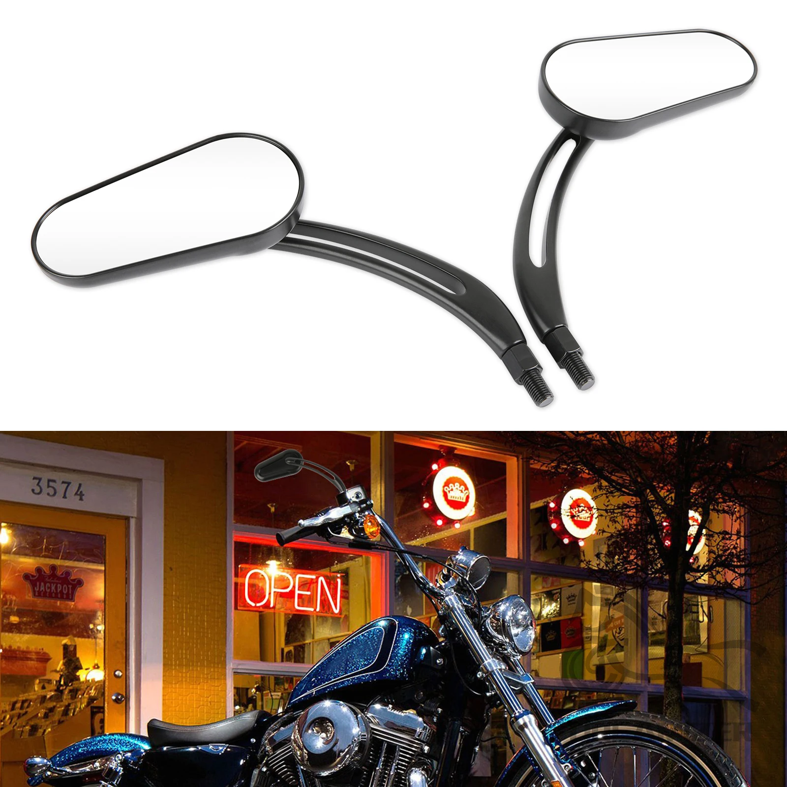 2pcs Motorcycle Rear Side Mirror For Road King Touring XL 883 SPORTSTER Road King Softail Bobber Chopper Street Glide