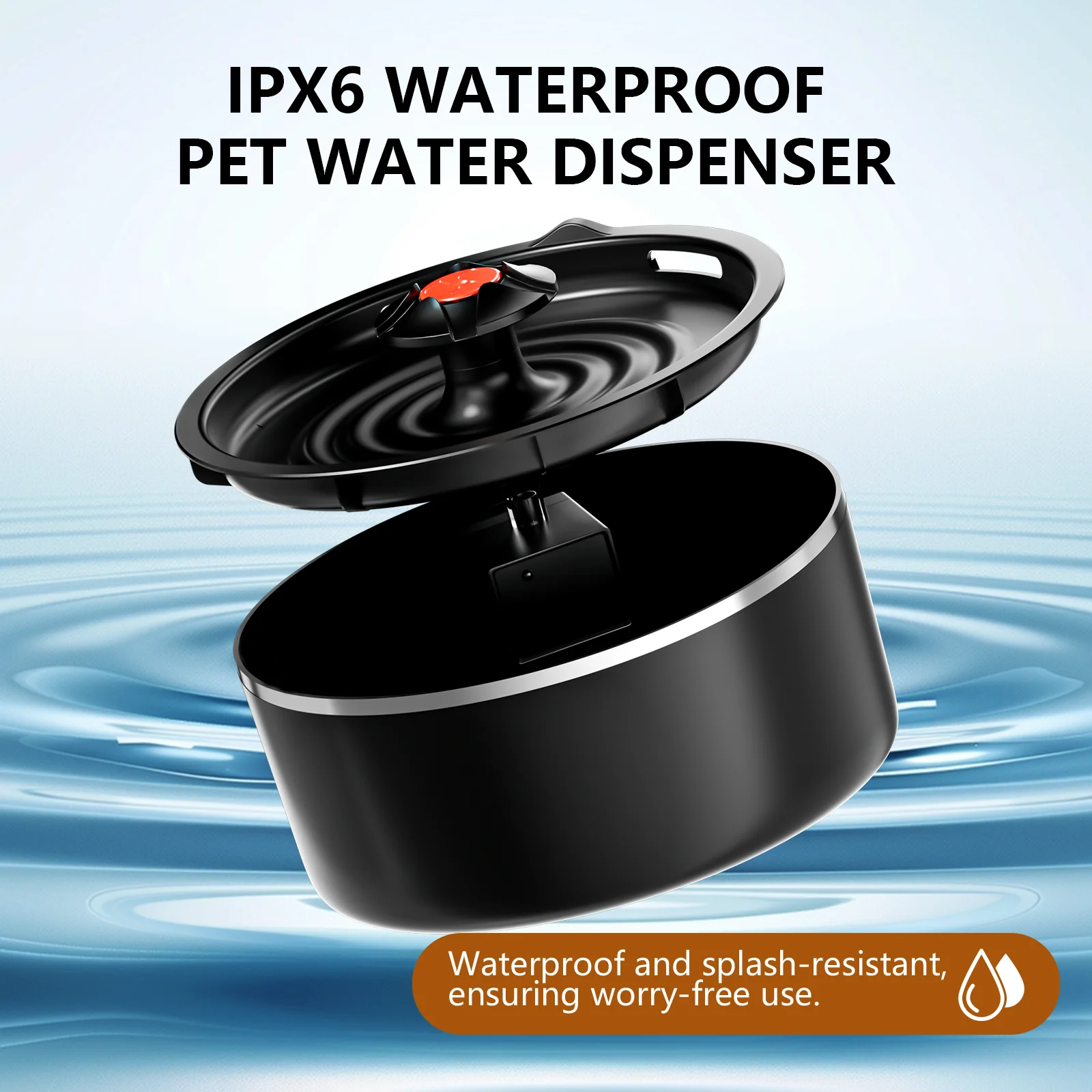 نافورة مياه للقطط وعاء شُرب للحيوانات الأليفة 2.5L مع فلتر إعادة تدوير تلقائي USB كتم كهربائي متعدد الوظائف موزع مياه للقطط #6