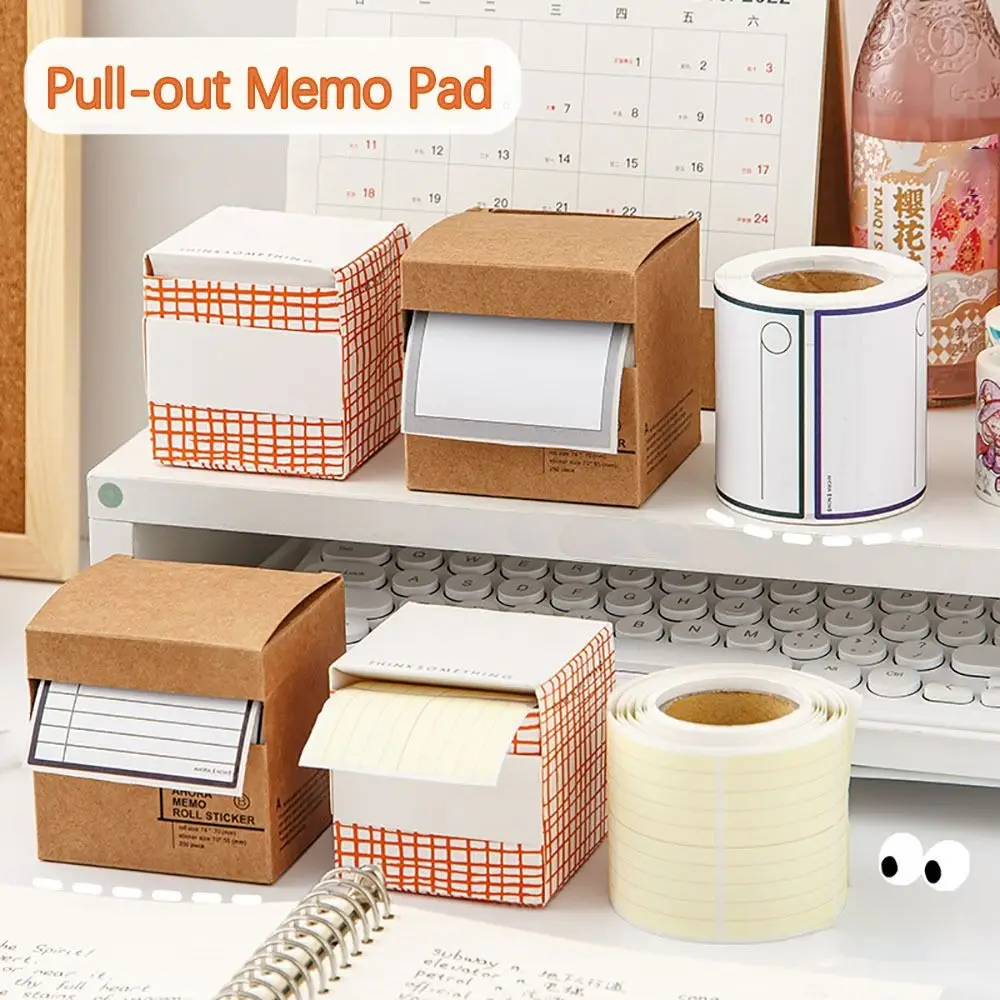 100/250Pcs/Set Portable Pull-out Design Sticky Note Full Adhesive Stationery Labels Stickers DIY Multifunctional Memo Pad