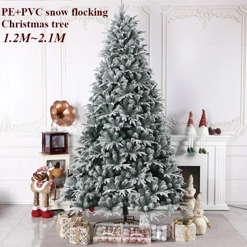 

Artificial Christmas Tree Spray Snow New PE Mixed PVC Flocking Less Snow Christmas Tree Home Atmosphere Decoration 1.2m To 3m