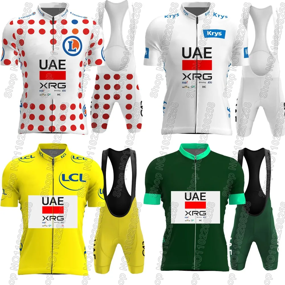 

France Tour UAE Team 2025 Комплект велосипедного трикотажа Летняя одежда для велосипеда Рубашки для шоссейного велосипеда Костюм Шорты для велосипедного нагрудника MTB Ropa Maillot