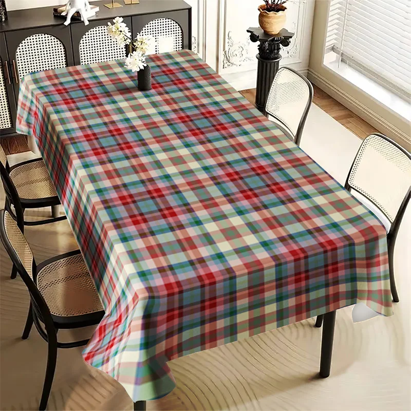 Retro multi-color checked tablecloth - Creating a classic and fashionable dining atmosphere