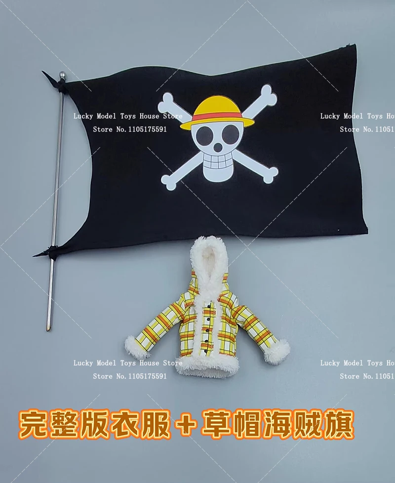 

1/12 Pirate Flag Nami Plaid Cotton Coat Clothes Toy Accessory For Anime Drum Island Luffy Hat Boy 6" Shf Soldier Decoration