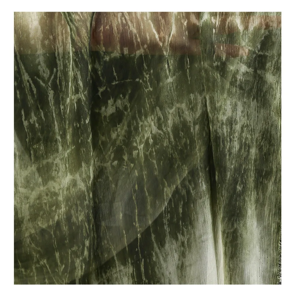 Vintage Green Gradient Sheer Chiffon Fabric for Wedding Dress and Clothing Design view 4