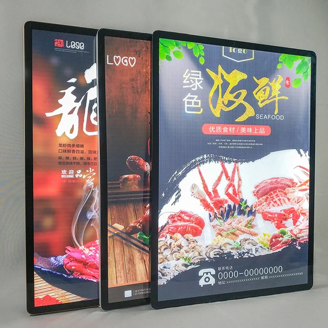 

High Quality Custom Supermarket Advertising Poster Display Led Ultra-thin Light Box Sign