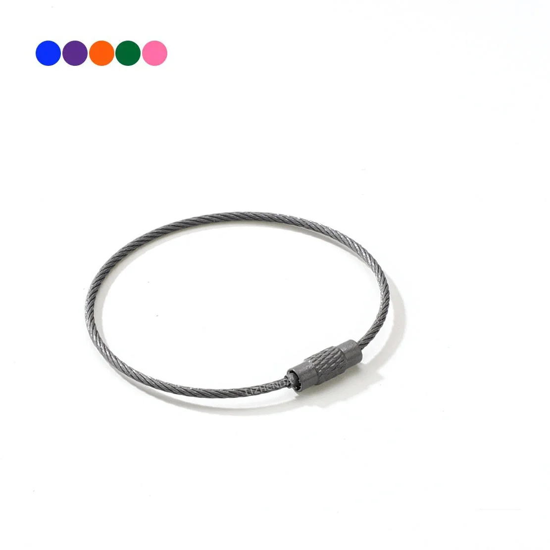 10pcs Colorful Stainless Steel Wire Keychain Cable Loop Set
