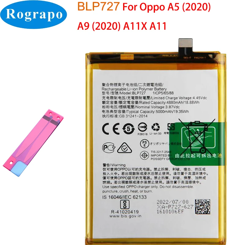 New BLP631 BLP661 BLP673 BLP683 Battery For Oppo A1K A3s A5s A7 AX7 A8 A9 2020 A11 A12 A71 A73 A77 A79 A83 A94 A95 F3 F5 F9 Pro